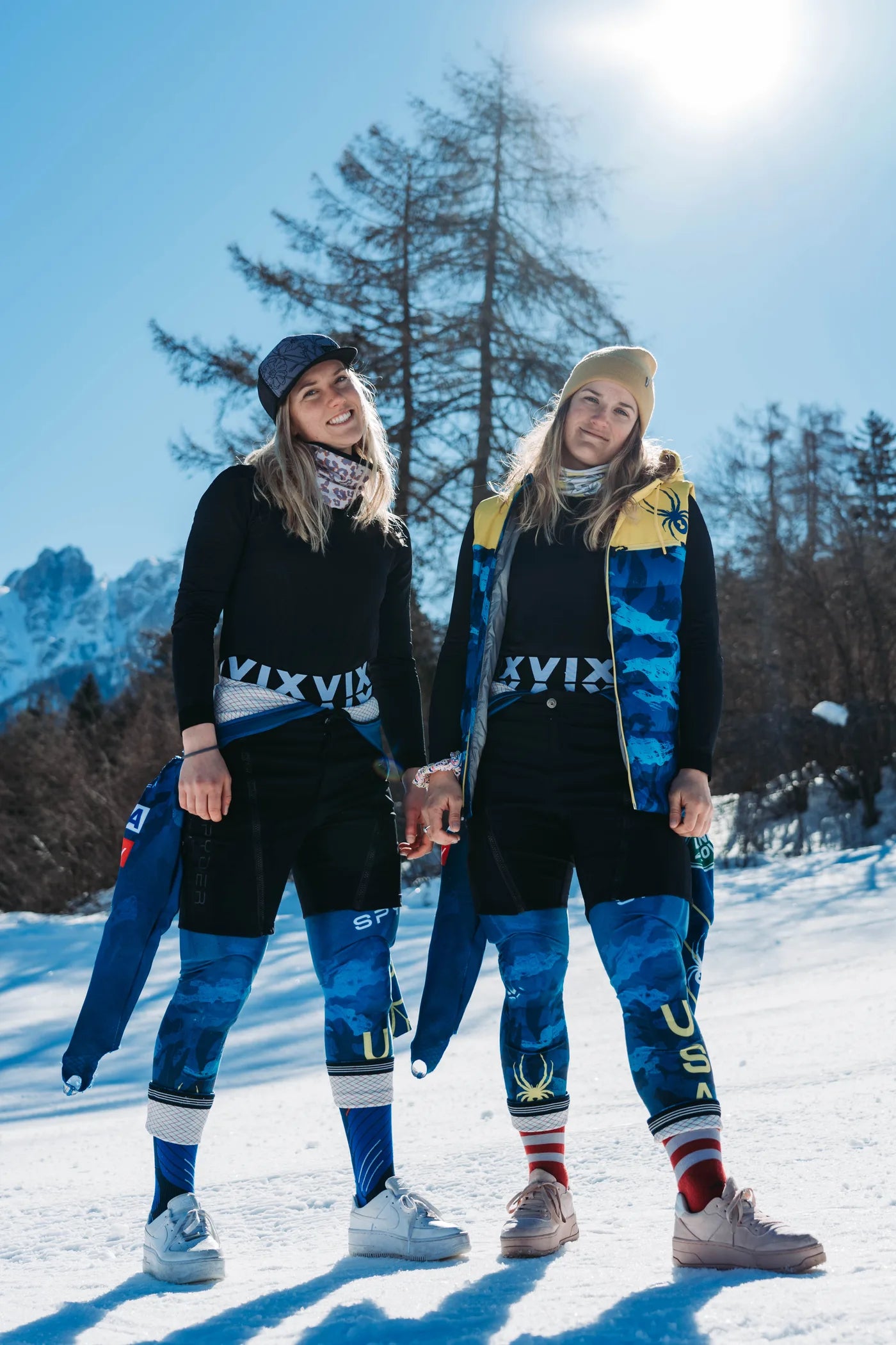 Paula Moltzan and Nina O'Brien wearing VIX